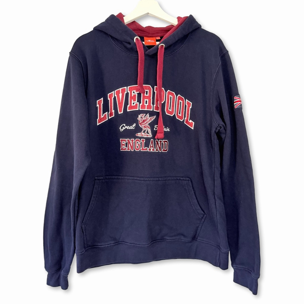 Liverpool Navy Red Hoodie Large Great Britain England